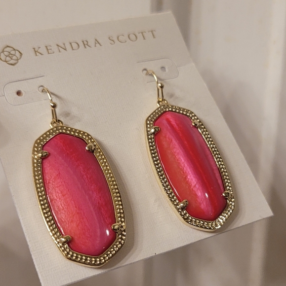 Kendra Scott Red Mother of Pearl Elle Earrings - Picture 2 of 16